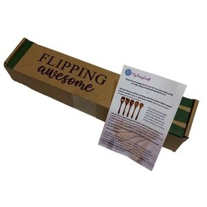 MyFancyCraft Wooden Cooking Utensils Set Spatula Spoon with Smiley Faces